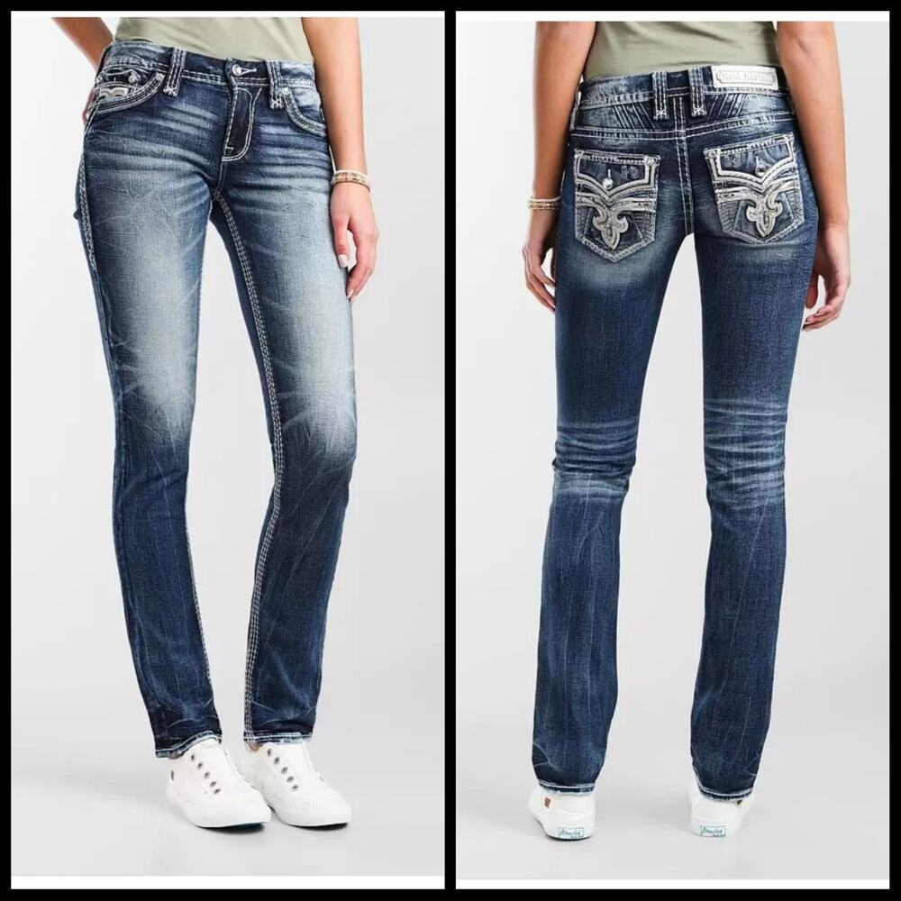 Rock Revival Women's Rosebloom Straight Jeans 30